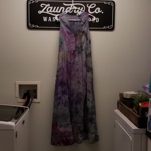 Tie dye size medium sun maxi dress colorful